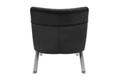 Tilda Black Velvet Chaise With Silver Base -Home Furniture 320642 black fabric chaise detail 47