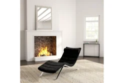 Tilda Black Velvet Chaise With Silver Base -Home Furniture 320642 black fabric chaise detail 51