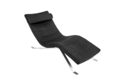 Tilda Black Velvet Chaise With Silver Base
