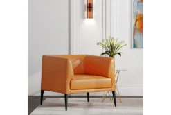Mani Cognac Lounge Chair With Matte Black Legs 16 Mani Cognac Lounge Chair With Matte Black Legs -Home Furniture 320685 orange leather accent chair detail 49
