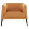 Mani Cognac Lounge Chair With Matte Black Legs