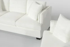 Kiara II 90" Queen Sleeper Sofa/Loveseat Set -Home Furniture 321055 white fabric sofa and loveseat set detail 44