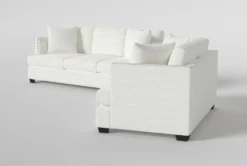 Kiara II 90" Queen Sleeper Sofa/Loveseat Set -Home Furniture 321055 white fabric sofa and loveseat set side 20