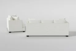Kiara II 90" Queen Sleeper Sofa/Loveseat Set -Home Furniture 321055 white fabric sofa and loveseat set side 21