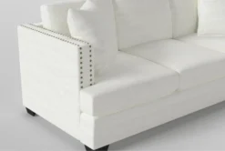 Kiara II 90" Queen Sleeper Sofa/Loveseat Set -Home Furniture 321055 white fabric sofa and loveseat set side 22