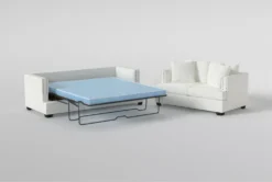 Kiara II 90" Queen Sleeper Sofa/Loveseat Set -Home Furniture 321055 white fabric sofa and loveseat set sleeper 36