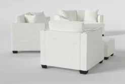 Kiara II Queen Sleeper/Loveseat/Chair/Ottoman Set -Home Furniture 321057 white fabric living room set side 19