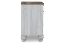 Hyde White Two-Tone White/Brown 2 Drawer Nightstand With USB -Home Furniture 321249 white wood nightstand side 14