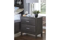Caite Dark Grey 2 Drawer Nightstand -Home Furniture 321273 grey wood nightstand room 85