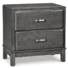 Caite Dark Grey 2 Drawer Nightstand