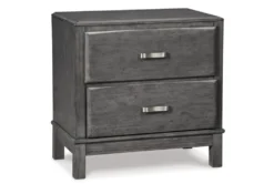 Caite Dark Grey 2 Drawer Nightstand