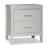 Olivia Silver 2 Drawer Nightstand