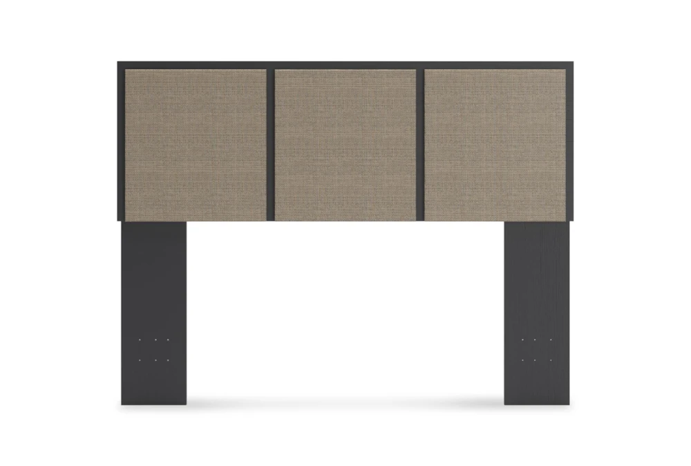 Charie Two-Tone Natural/Black Full Headboard 2 Charie Two-Tone Natural/Black Full Headboard - Image 2