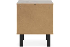 Vera Two-Tone Natural/Black 2 Drawer Nightstand With Wireless Charging & USB -Home Furniture 321323 natural wood nightstand back 82