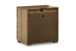 Dane Natural 3 Drawer Nightstand With Outlets & USB -Home Furniture 321341 natural wood nightstand back 82