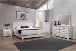 Wendi White Queen Platform Bed -Home Furniture 321521 white veneer bed room 85