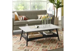Zena Off-White/Black Coffee Table With Storage -Home Furniture 321584 black wood coffee table room 85