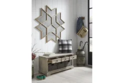 42" White Wash Engineered Wood Storage Bench With Three Woven Baskets -Home Furniture 321971 room 86