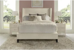 Alena Beige Queen Upholstered Shelter Bed 5 Alena Beige Queen Upholstered Shelter Bed -Home Furniture 322638 beige fabric bed room 85