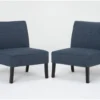 Rosie Denim Accent Chairs, Set Of 2
