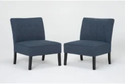 Rosie Denim Accent Chairs, Set Of 2