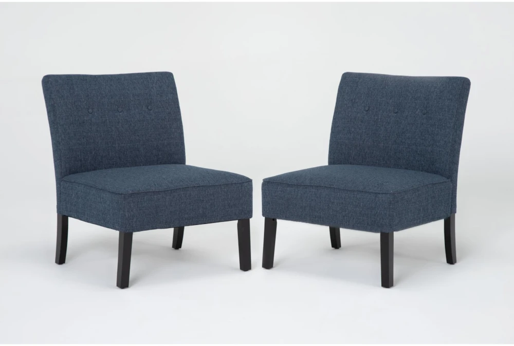Rosie Denim Accent Chairs, Set Of 2 1 Rosie Denim Accent Chairs, Set Of 2