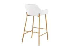 Danny Gold And White Faux Leather Bar Stool Set Of 2 -Home Furniture 323665 back 82