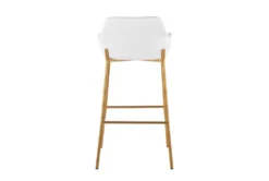 Danny Gold And White Faux Leather Bar Stool Set Of 2 -Home Furniture 323665 back 83