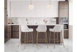 Danny Gold And White Faux Leather Bar Stool Set Of 2 -Home Furniture 323665 room 85