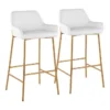 Danny Gold And White Faux Leather Bar Stool Set Of 2