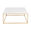Rosa White Square Coffee Table With Gold Base