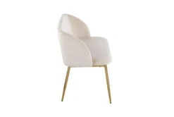 46" Cream Velvet Bench With Gold Metal Legs -Home Furniture 326547 white velvet bench side 14