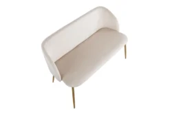46" Cream Velvet Bench With Gold Metal Legs -Home Furniture 326547 white velvet bench top 31