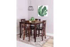 Percy 42" Counter Set For 4 -Home Furniture 56131 brown wood counter dining set room 19