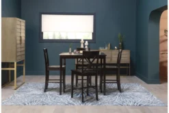 Percy 42" Counter Set For 4 -Home Furniture 56131 brown wood counter height set room 78