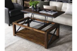 Tillman Lift-Top Coffee Table With Wheels -Home Furniture 81218 brown wood coffee table room 57