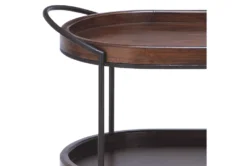 3 Tier Metal & Wood Cart -Home Furniture 87700 brown wood bar cart detail 44