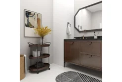 3 Tier Metal & Wood Cart -Home Furniture 87700 brown wood bar cart room 86