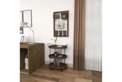 3 Tier Metal & Wood Cart -Home Furniture 87700 brown wood bar cart room 87