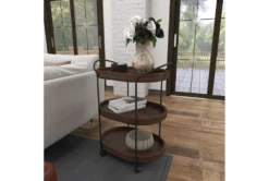 3 Tier Metal & Wood Cart -Home Furniture 87700 brown wood bar cart room 89