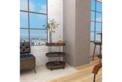 3 Tier Metal & Wood Cart -Home Furniture 87700 brown wood bar cart room 95