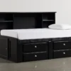 Summit Black Twin Bookcase Daybed Bed With 4-Drawer Storage Unit