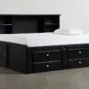 Summit Black Full Bookcase Daybed Bed With 4-Drawer Storage Unit