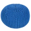 Pouf-Cabled Cobalt