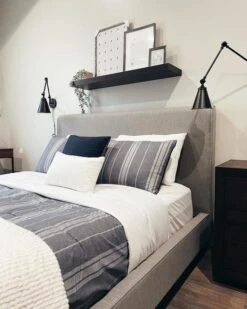 Dean Charcoal Full Upholstered Panel Bed -Home Furniture normal 64