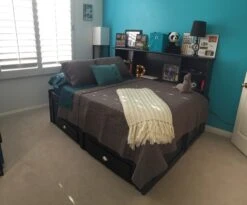 Summit Black Full Bookcase Daybed Bed With 4-Drawer Storage Unit -Home Furniture normal 79